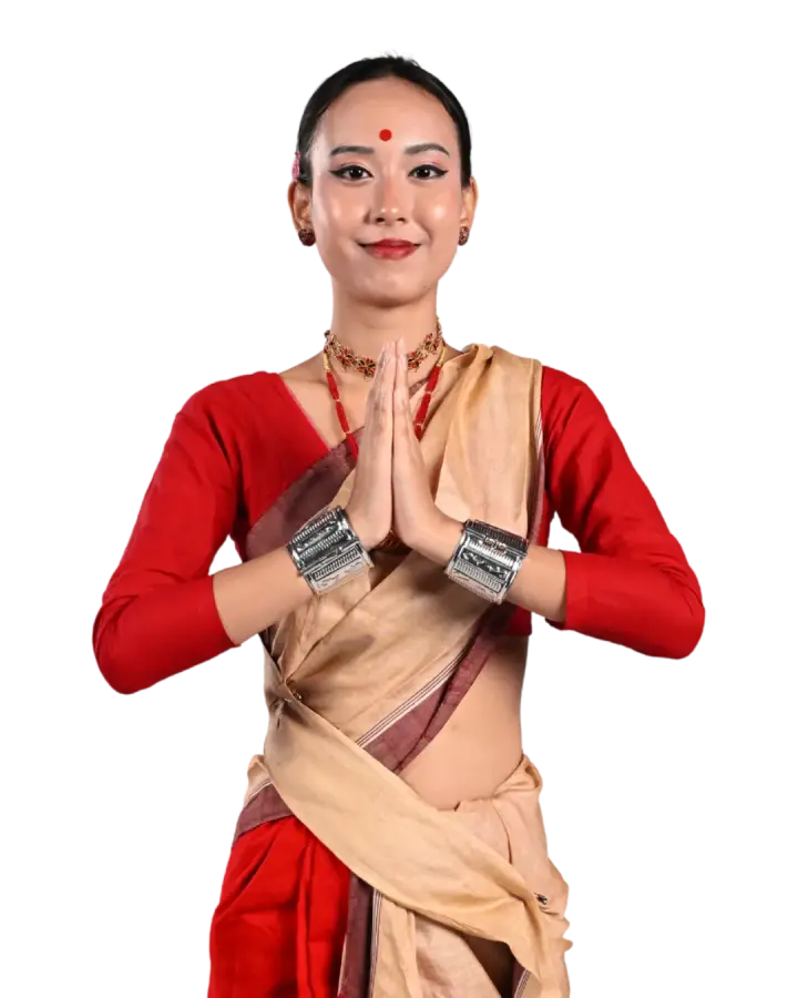 Woman in traditional attire from Assam
