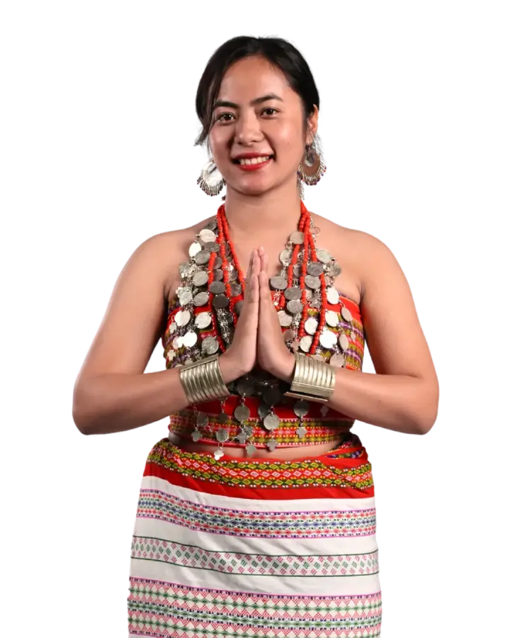 Woman in traditional attire from Tripura